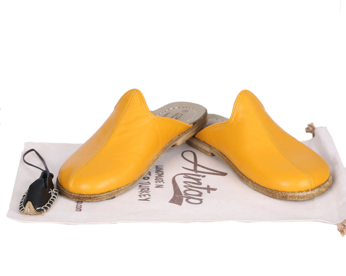 Smooth Barefoot Regular Sandals Shoes – Classic Sole — Leather Sole – Mustard