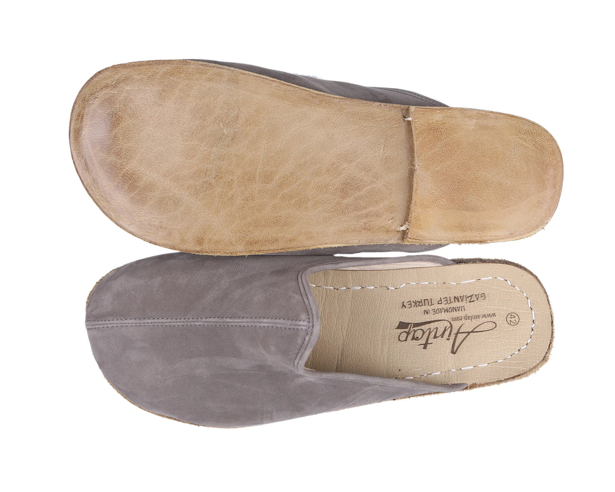 Nubuck Barefoot Regular Sandals Shoes – Classic Sole — Leather Sole – Gray