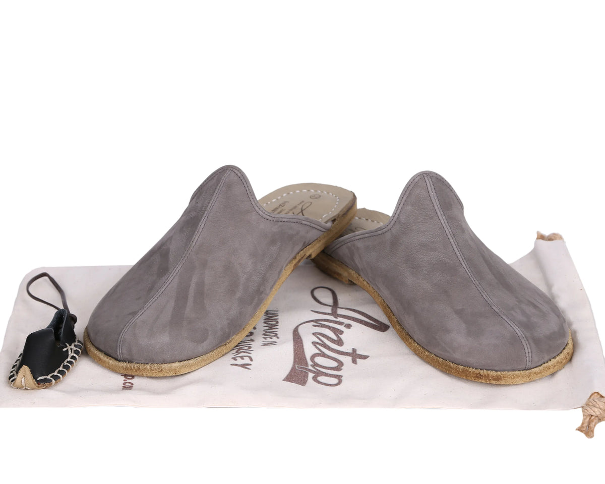 Nubuck Barefoot Regular Sandals Shoes – Classic Sole — Leather Sole – Gray