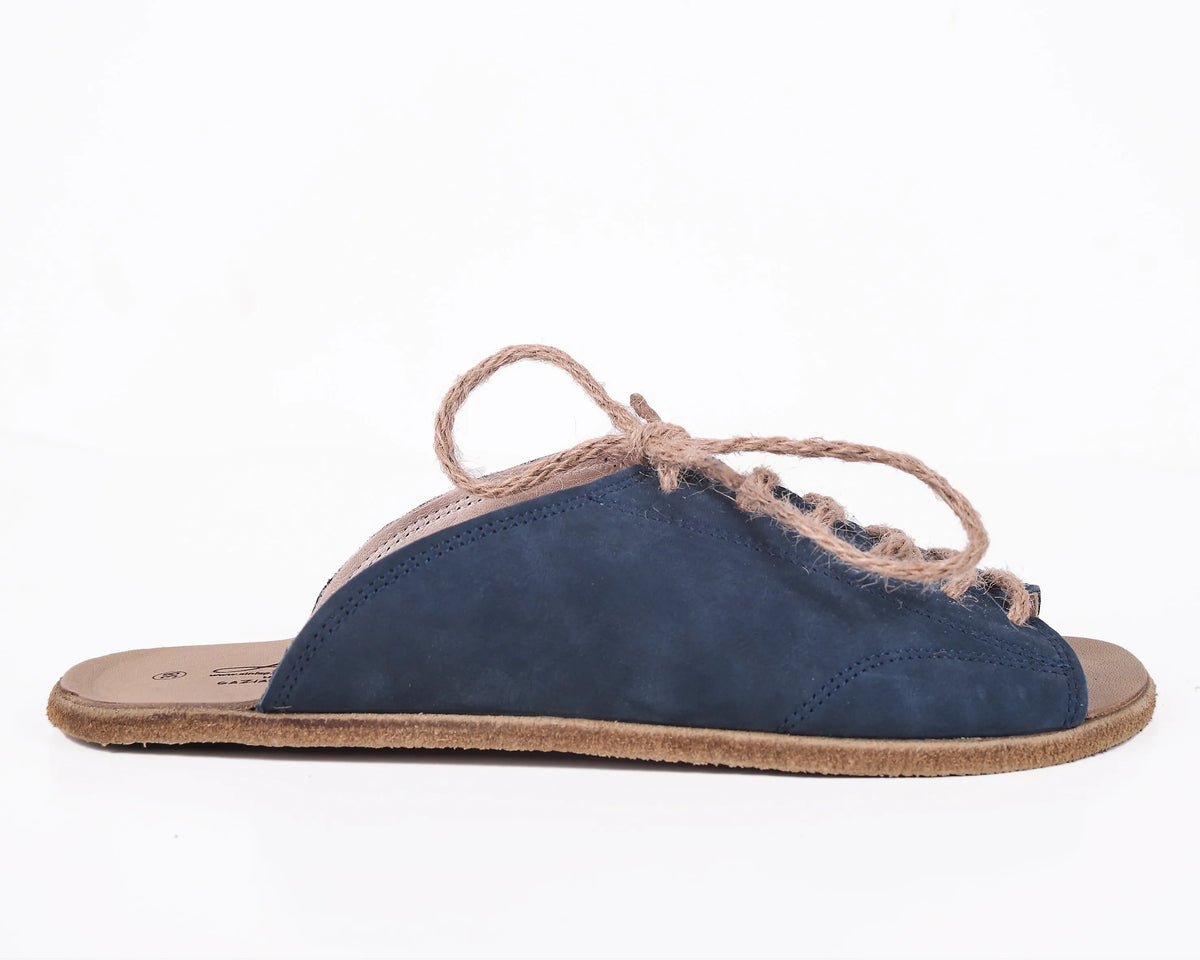 Nubuck Barefoot Laces Sandals Shoes – Classic Sole — Leather Sole – Jeans