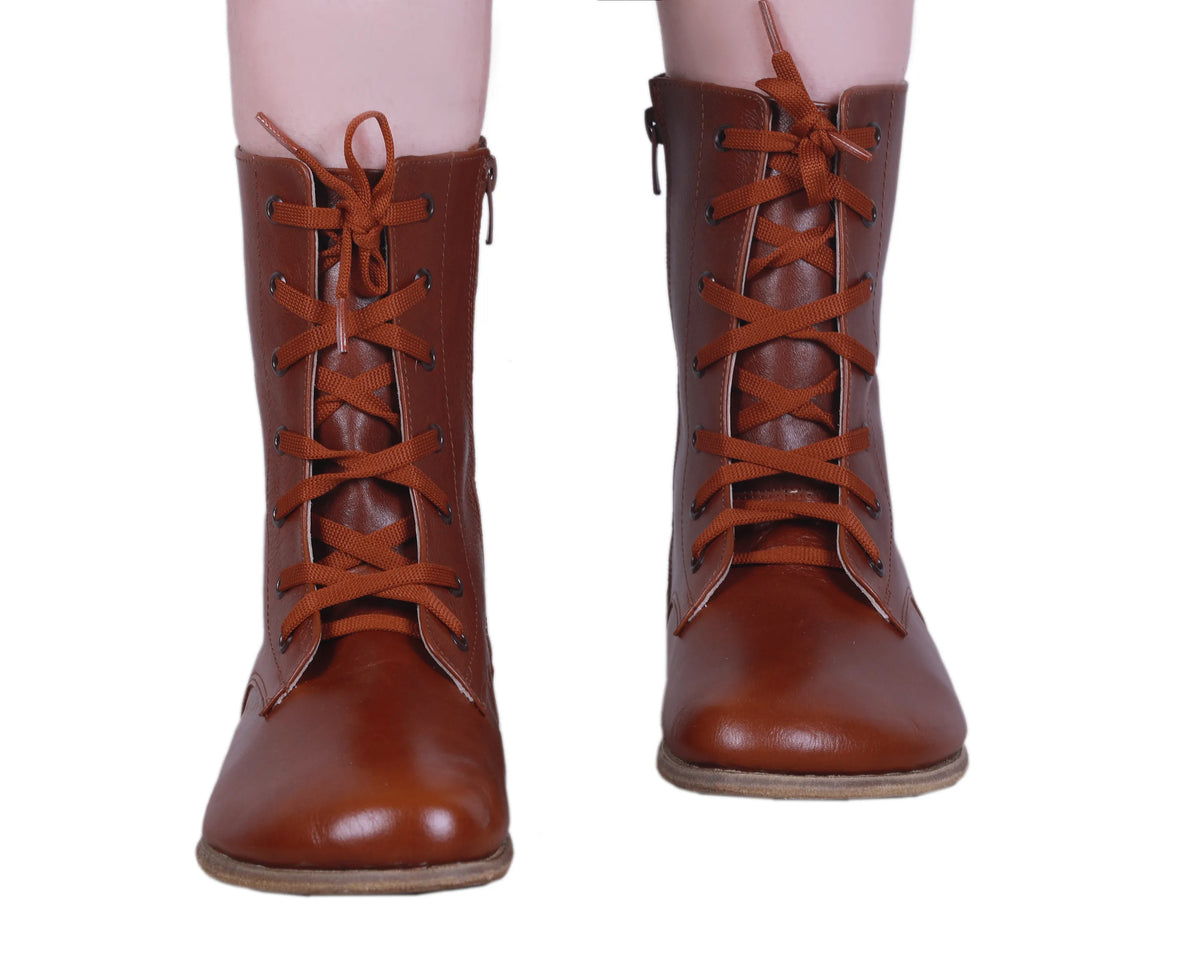 Smooth Barefoot Long Boots Shoes – Classic Sole — Leather Sole – Brown