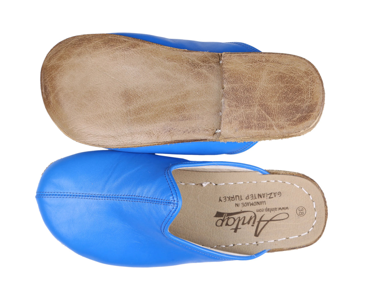 Smooth Barefoot Regular Sandals Shoes – Classic Sole — Leather Sole – Blue