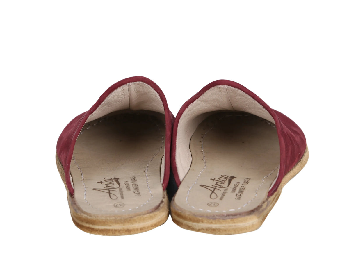 Nubuck Barefoot Regular Sandals Shoes – Classic Sole — Leather Sole – Clared Red
