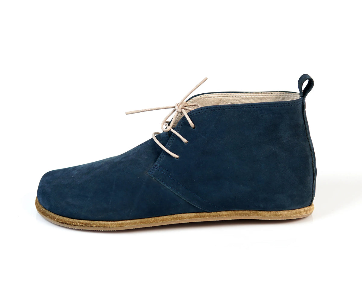 Nubuck Barefoot Bootie Laces Shoes – Classic Sole — Leather Sole – Jeans