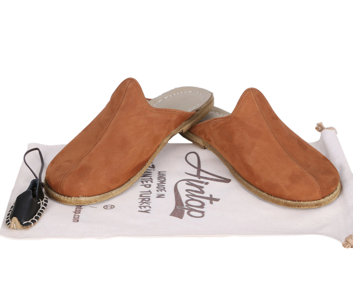 Nubuck Barefoot Regular Sandals Shoes – Classic Sole — Leather Sole – Tan