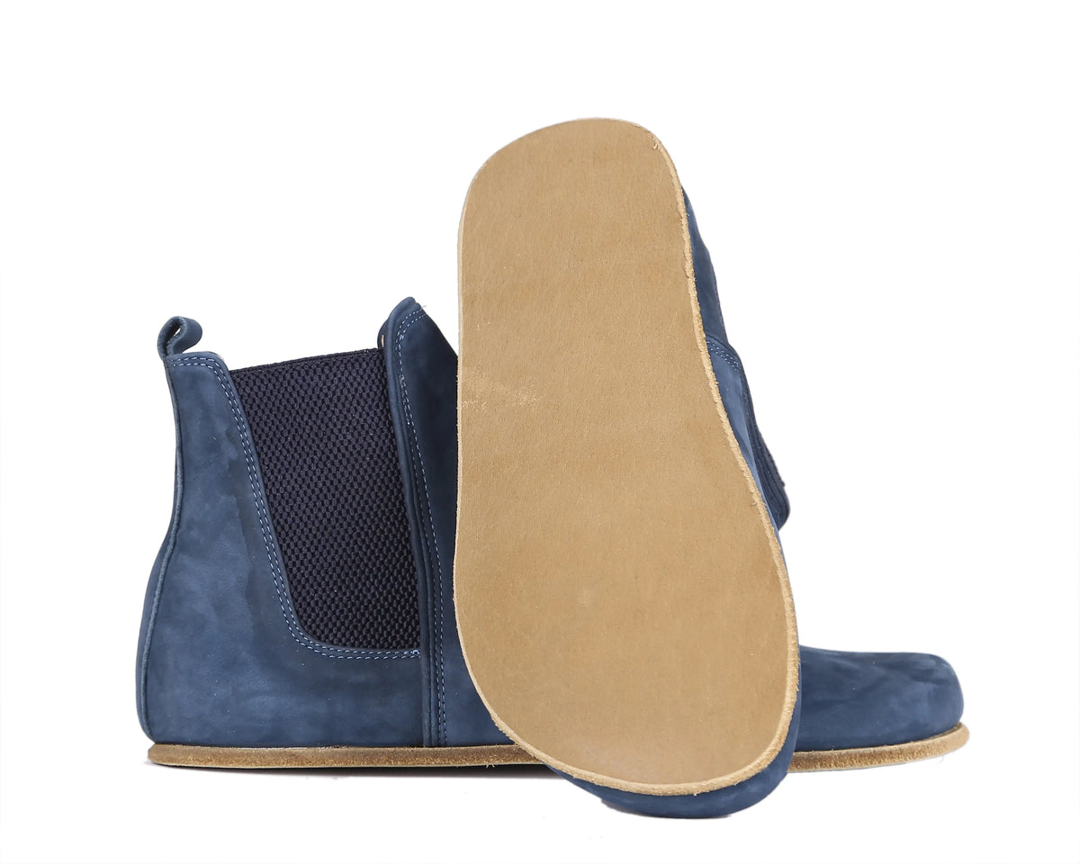 Nubuck Barefoot Chelsea Boots Shoes – Classic Sole — Leather Sole – Jeans