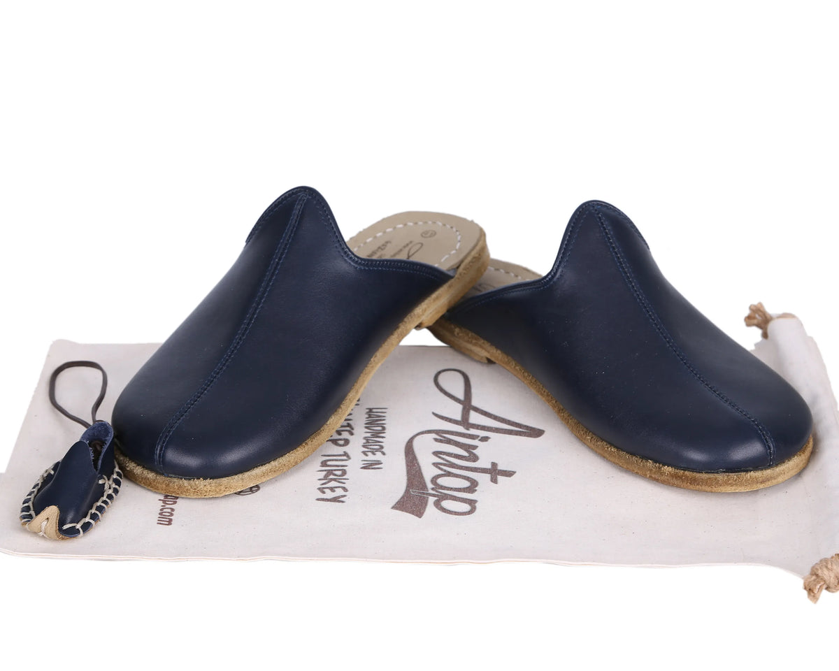 Smooth Barefoot Regular Sandals Shoes – Classic Sole — Leather Sole – Navy Blue