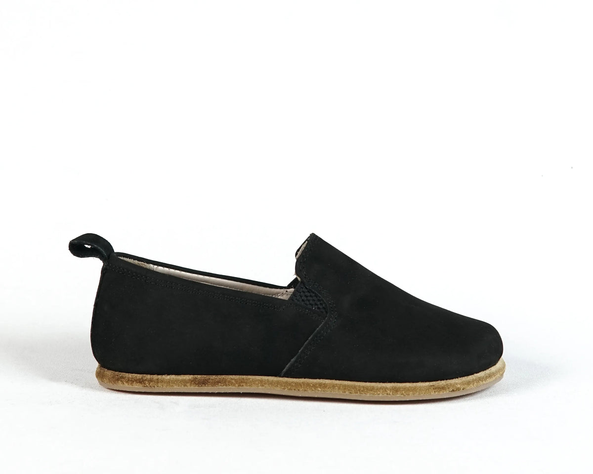 Nubuck Barefoot Ballet Shoes – Classic Sole — Leather Sole – Black