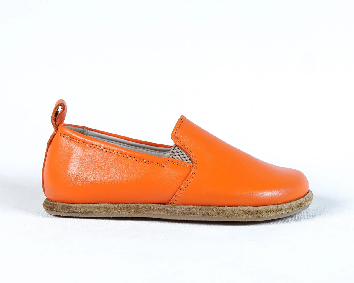 Smooth Barefoot Ballet Shoes – Classic Sole — Leather Sole – Orange