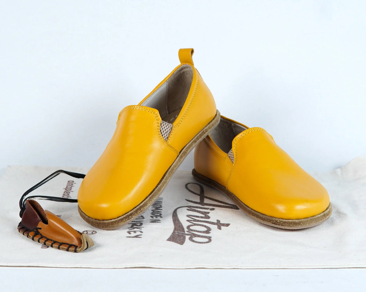 Smooth Barefoot Ballet Shoes – Classic Sole — Leather Sole – Mustard