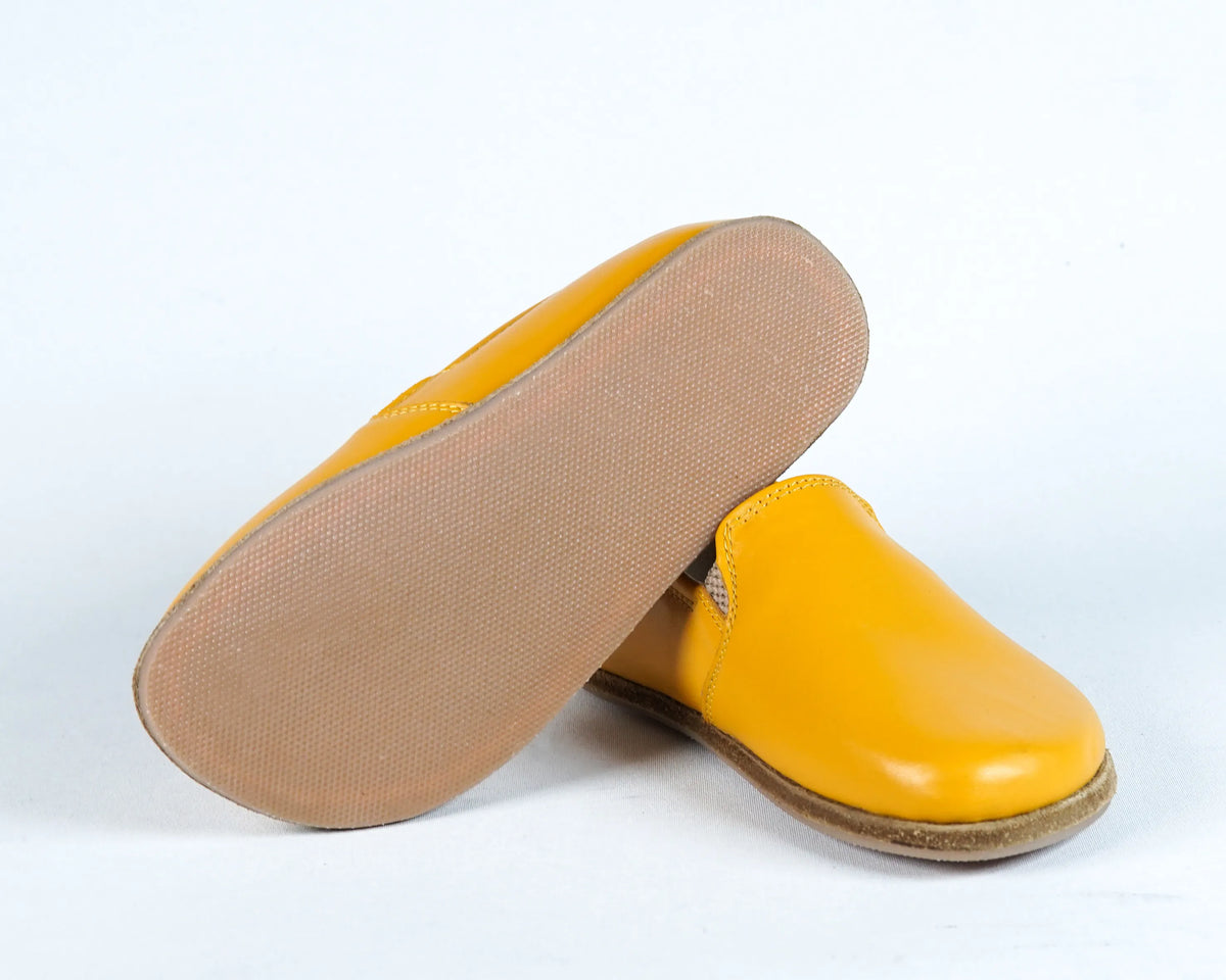 Smooth Barefoot Ballet Shoes – Classic Sole — Leather Sole – Mustard