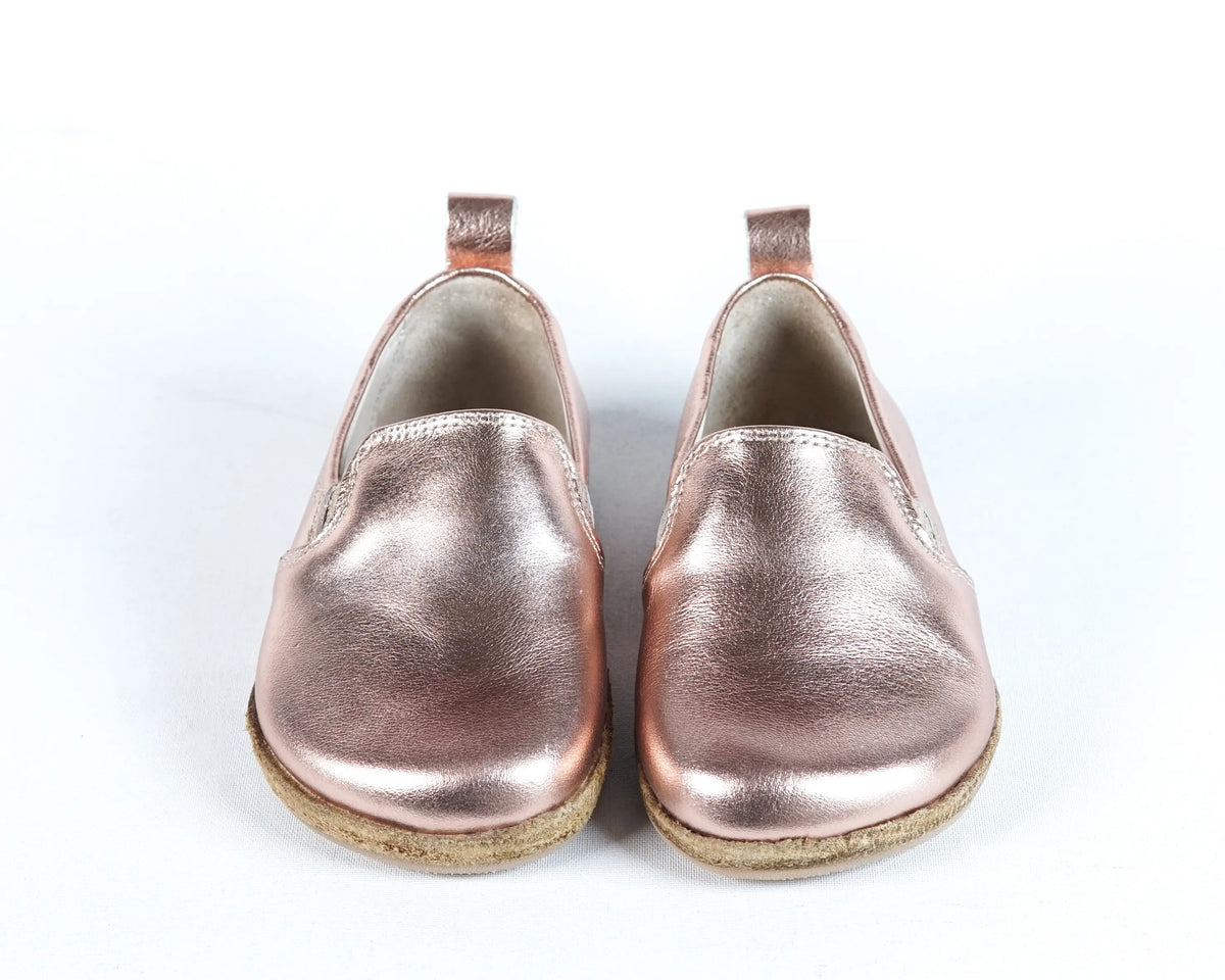 Bright Barefoot Ballet Shoes – Classic Sole — Leather Sole – Rose Gold