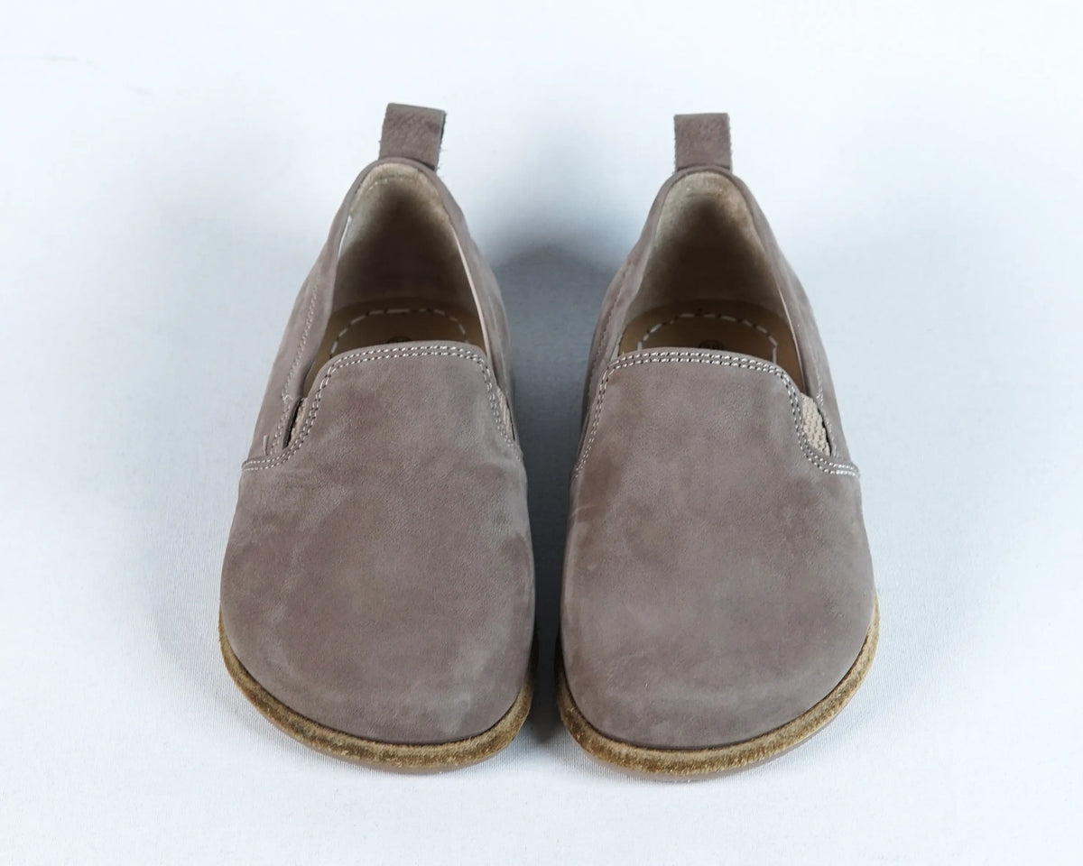 Nubuck Barefoot Ballet Shoes – Classic Sole — Leather Sole – Smoked
