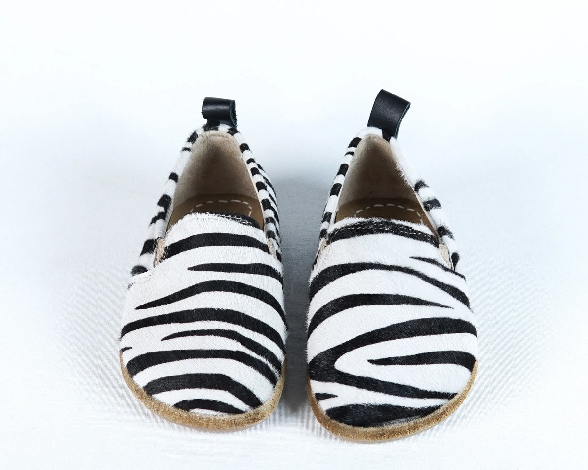 Hair Barefoot Ballet Shoes – Classic Sole — Leather Sole – Zebra