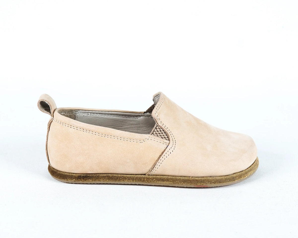 Nubuck Barefoot Ballet Shoes – Classic Sole — Leather Sole – Cream