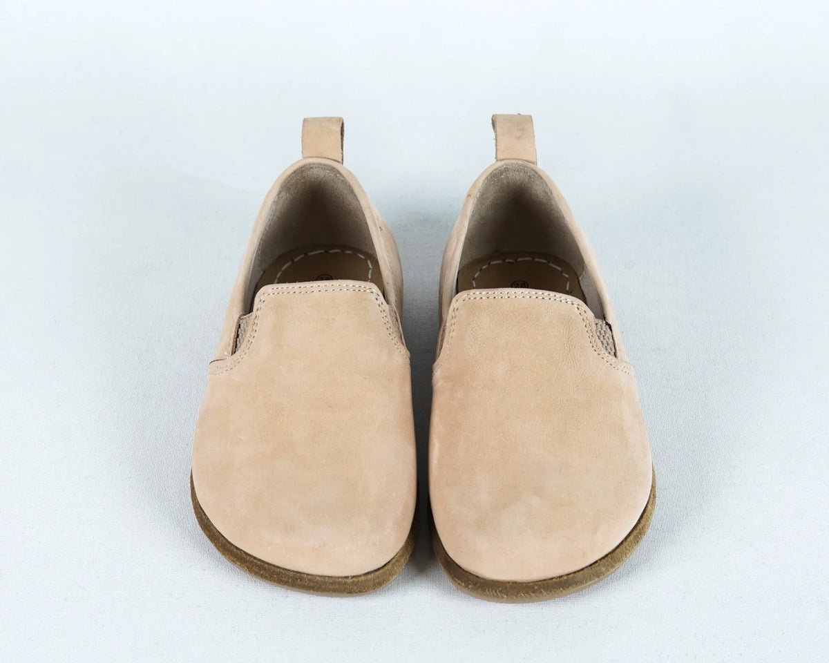 Nubuck Barefoot Ballet Shoes – Classic Sole — Leather Sole – Cream