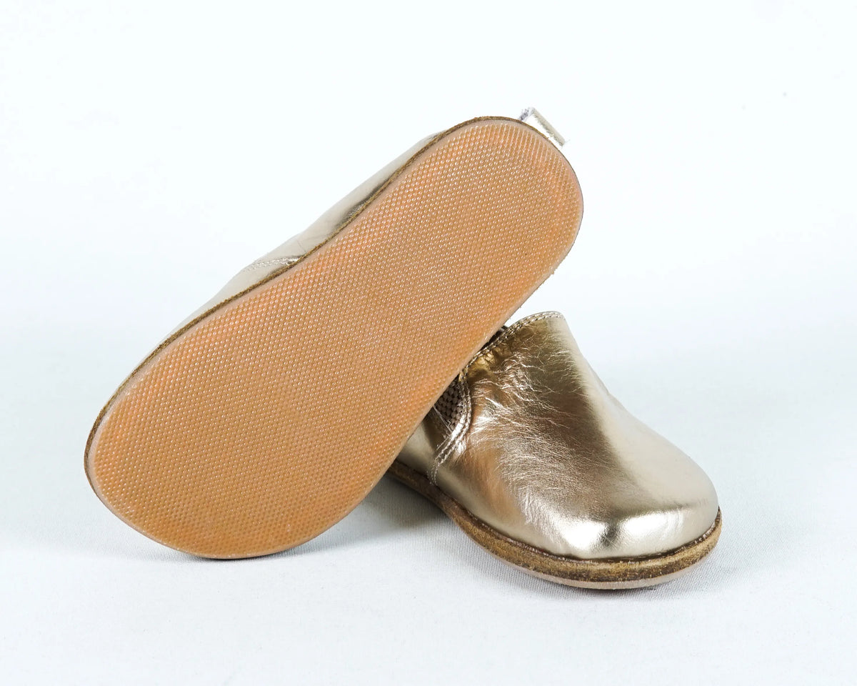 Bright Barefoot Ballet Shoes – Classic Sole — Leather Sole – Gold