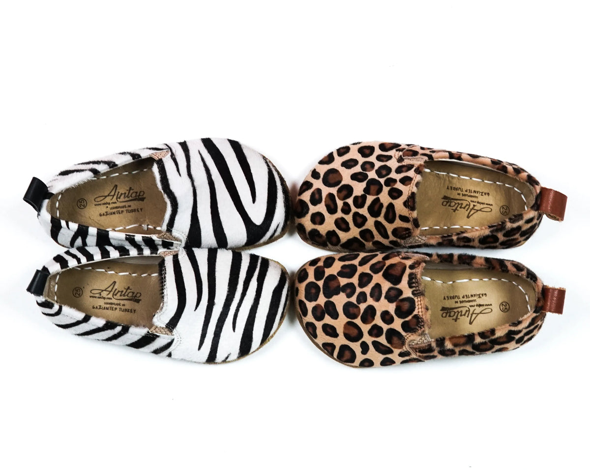 Hair Barefoot Ballet Shoes – Classic Sole — Leather Sole – Zebra