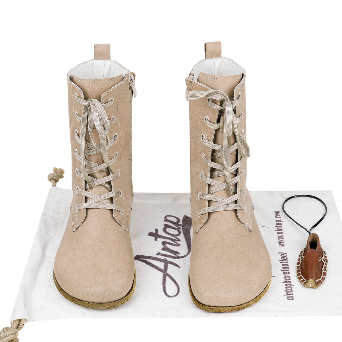 Crazy Barefoot Long Boots Shoes – Classic Sole — Leather Sole – Undyed Crust