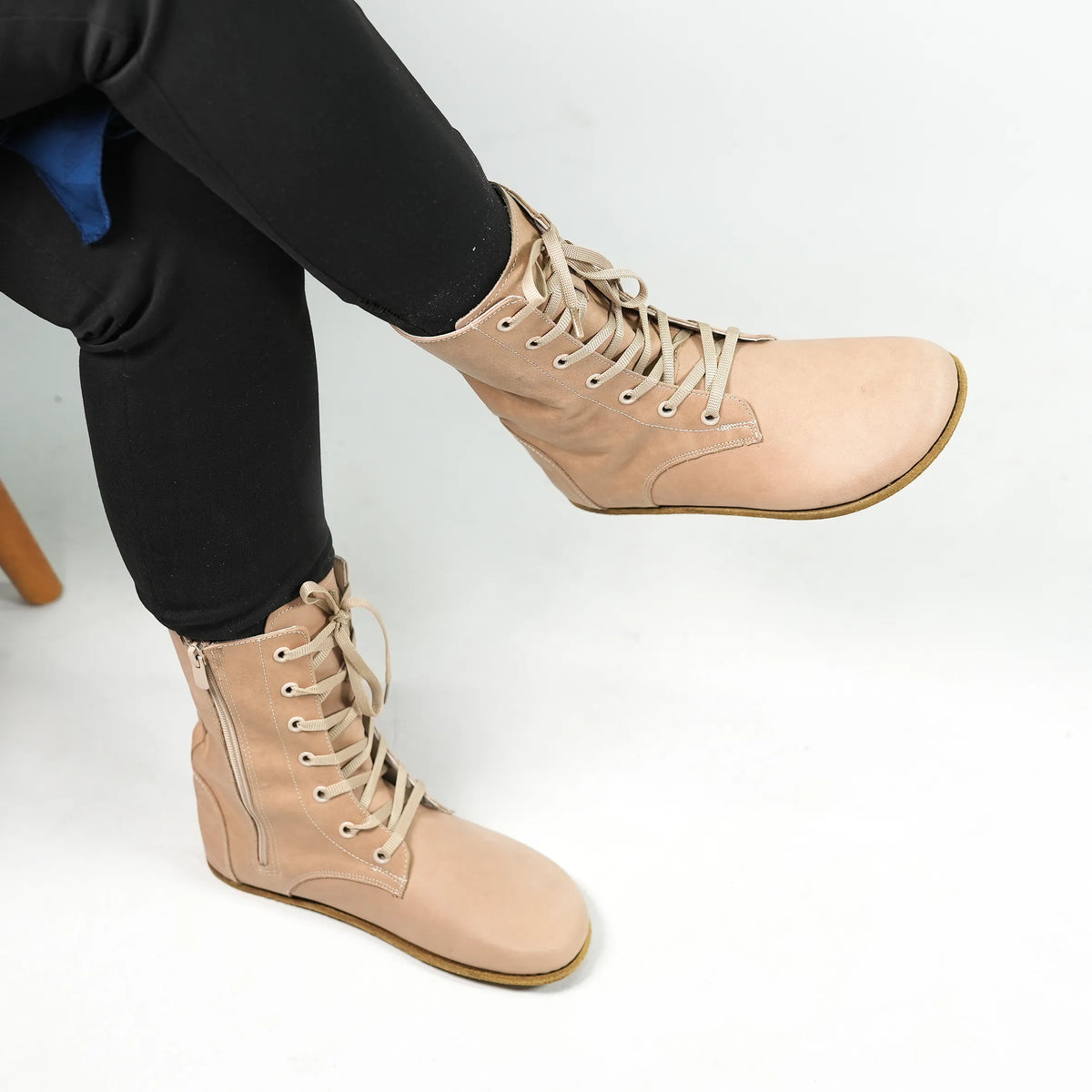 Crazy Barefoot Long Boots Shoes – Classic Sole — Leather Sole – Undyed Crust