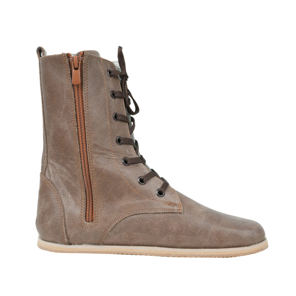 Crazy Barefoot Long Boots Shoes – Eva Outsole – Beige Bizon