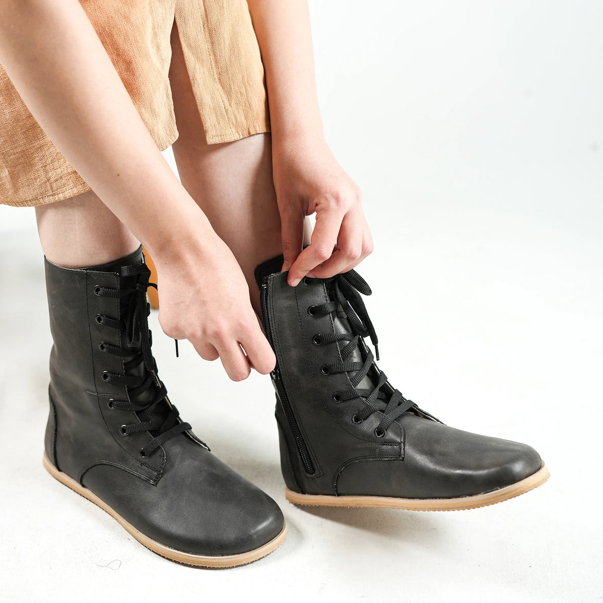 Crazy Barefoot Long Boots Shoes – Eva Outsole – Black