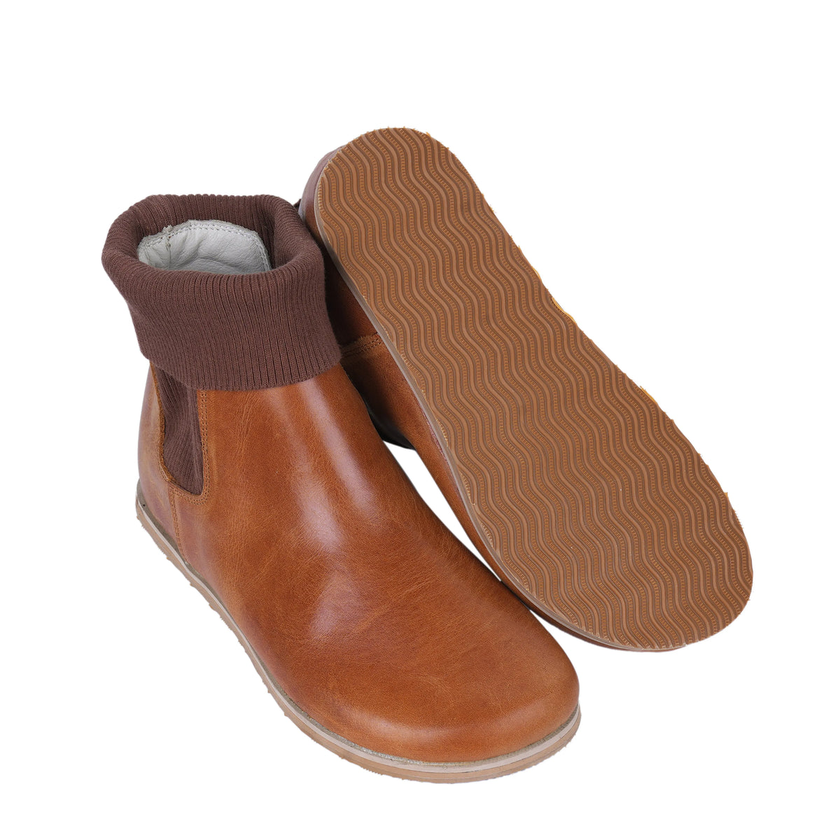 Crazy Barefoot Socks Chelsea Shoes – Eva Outsole – Honey Camel
