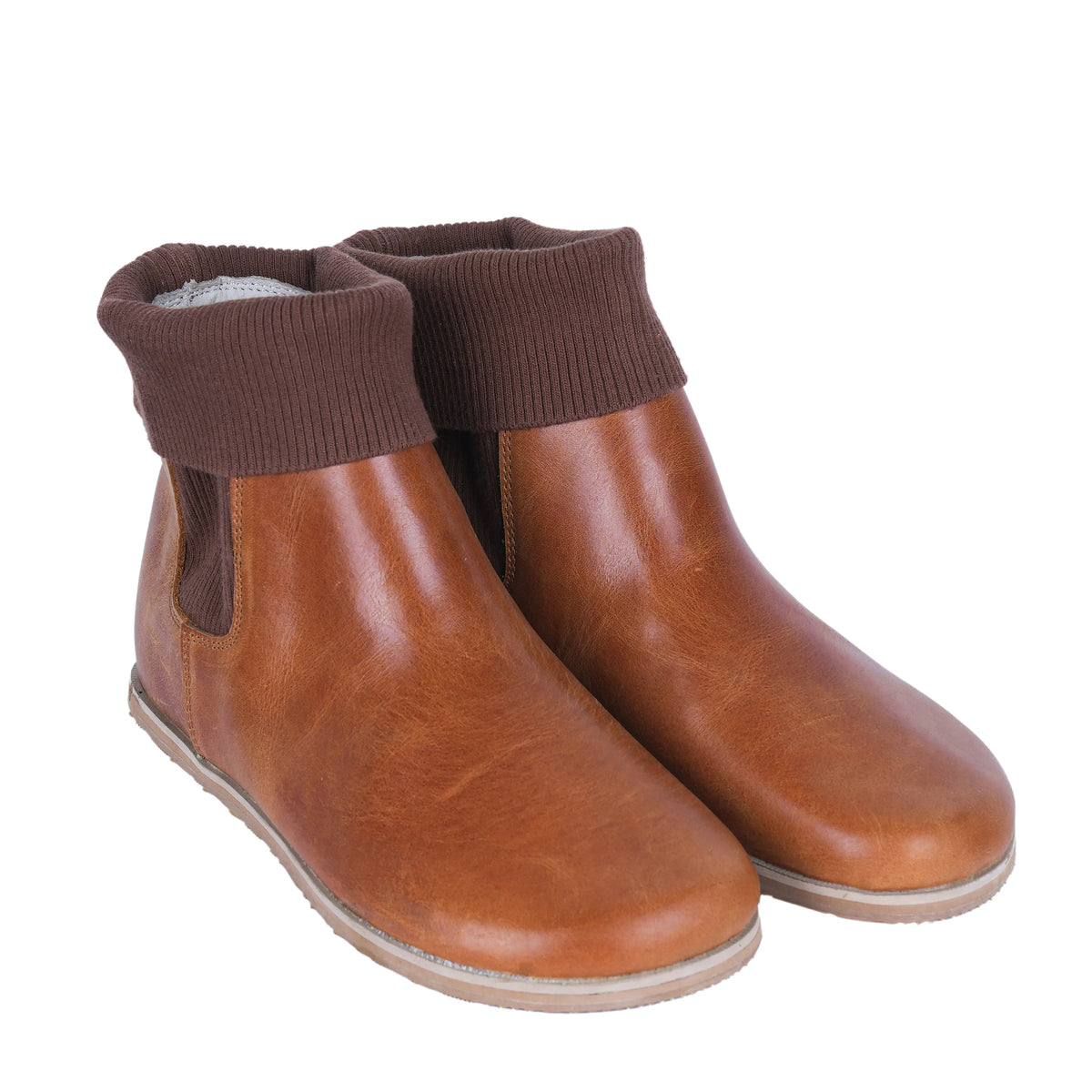 Crazy Barefoot Socks Chelsea Shoes – Eva Outsole – Honey Camel