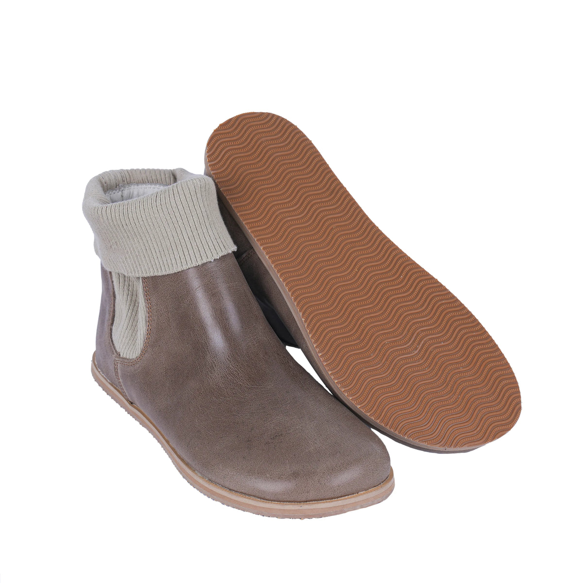 Crazy Barefoot Socks Chelsea Shoes – Eva Outsole – Beige Bizon