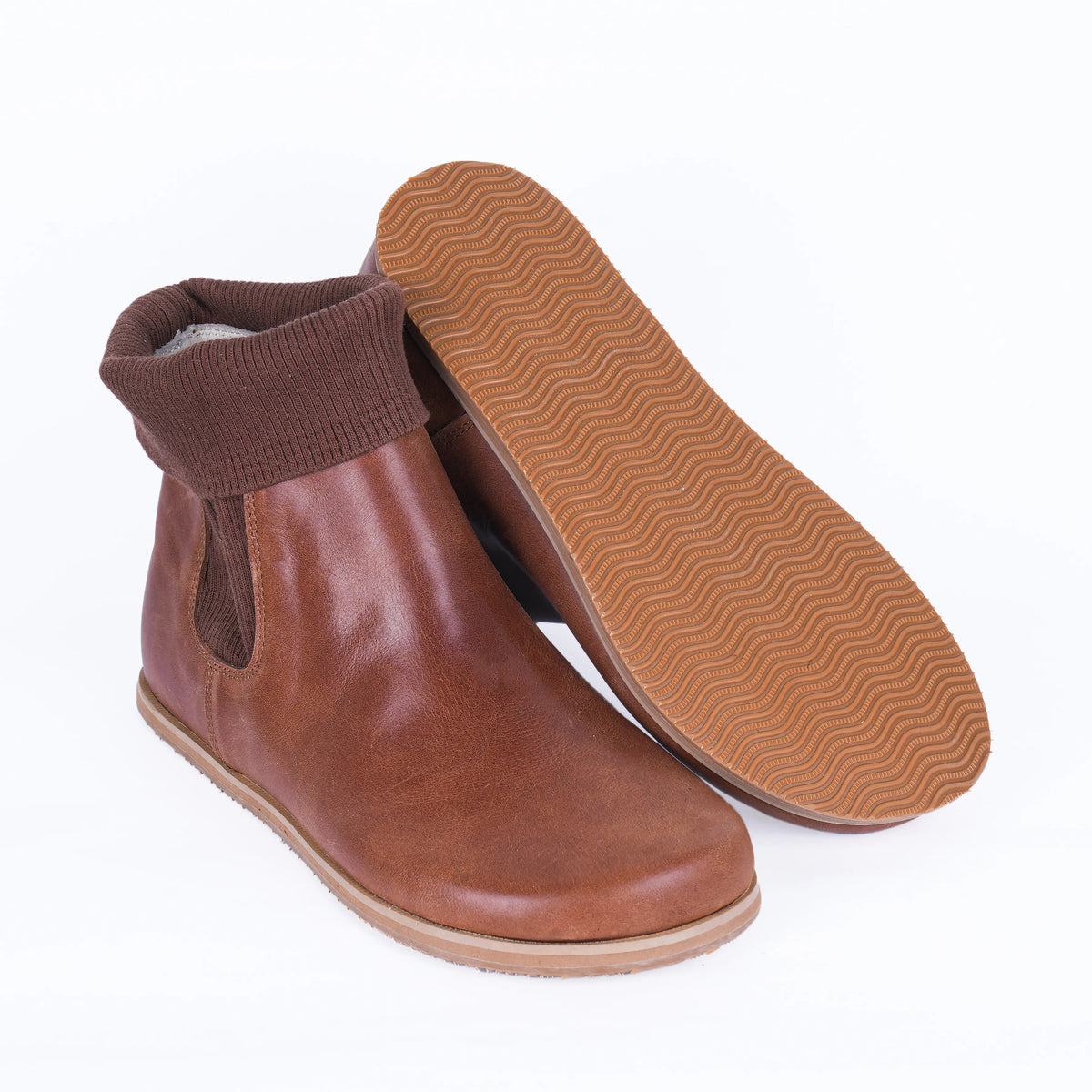 Crazy Barefoot Socks Chelsea Shoes – Eva Outsole – Brown