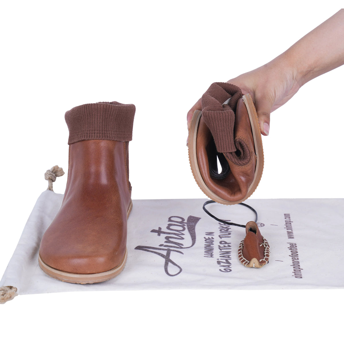 Crazy Barefoot Socks Chelsea Shoes – Eva Outsole – Brown