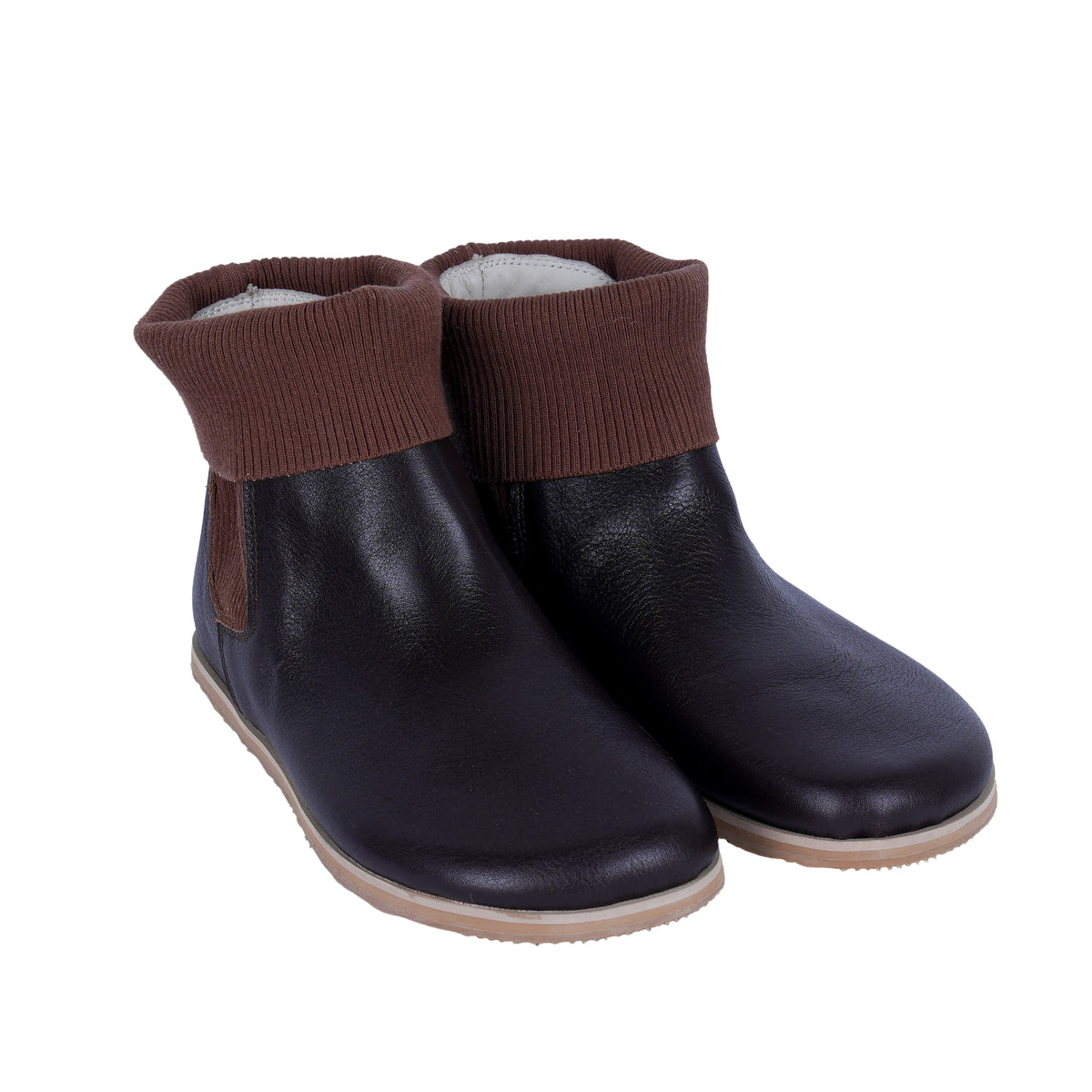 Smooth Barefoot Socks Chelsea Shoes – Eva Outsole – Dark Brown