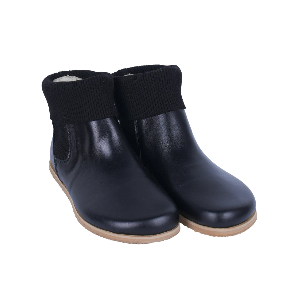 Smooth Barefoot Socks Chelsea Shoes – Eva Outsole – Black