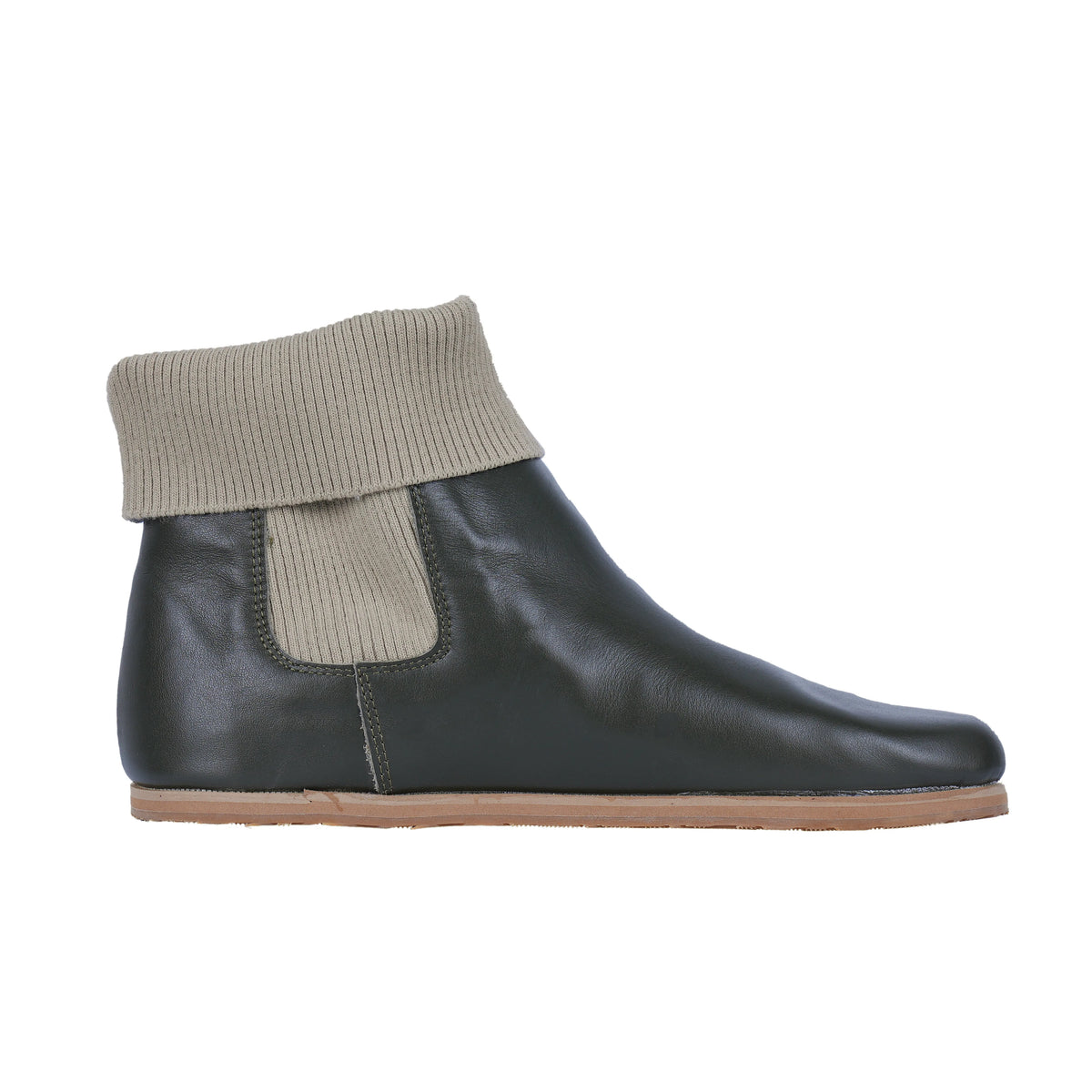 Smooth Barefoot Socks Chelsea Shoes – Eva Outsole – Olive Green