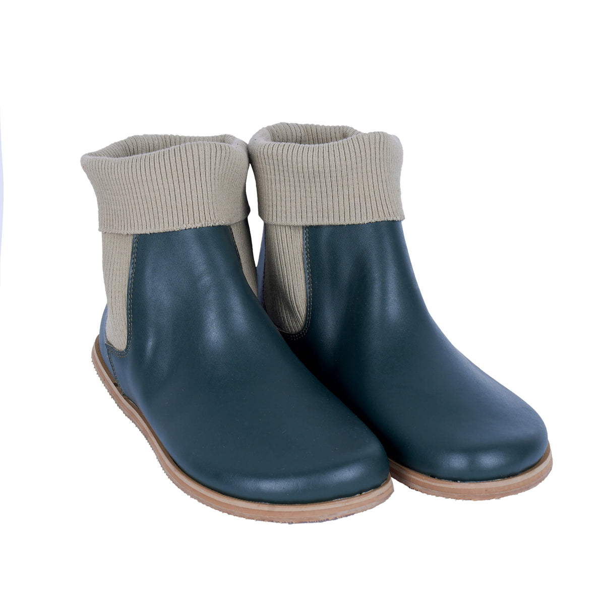 Smooth Barefoot Socks Chelsea Shoes – Eva Outsole – Green