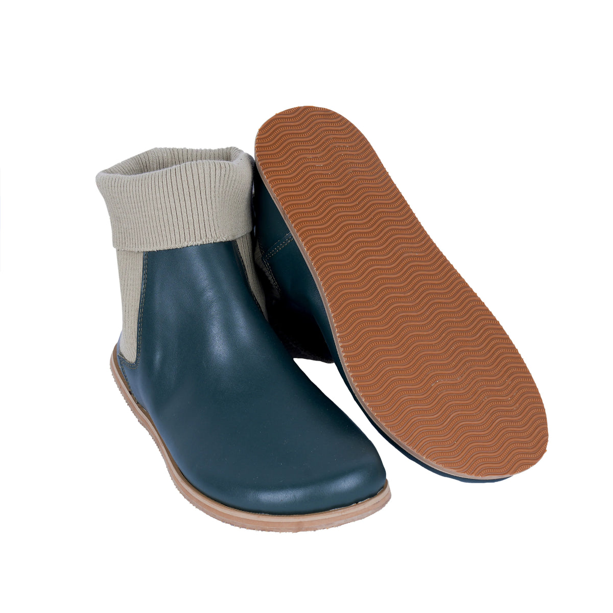 Smooth Barefoot Socks Chelsea Shoes – Eva Outsole – Green
