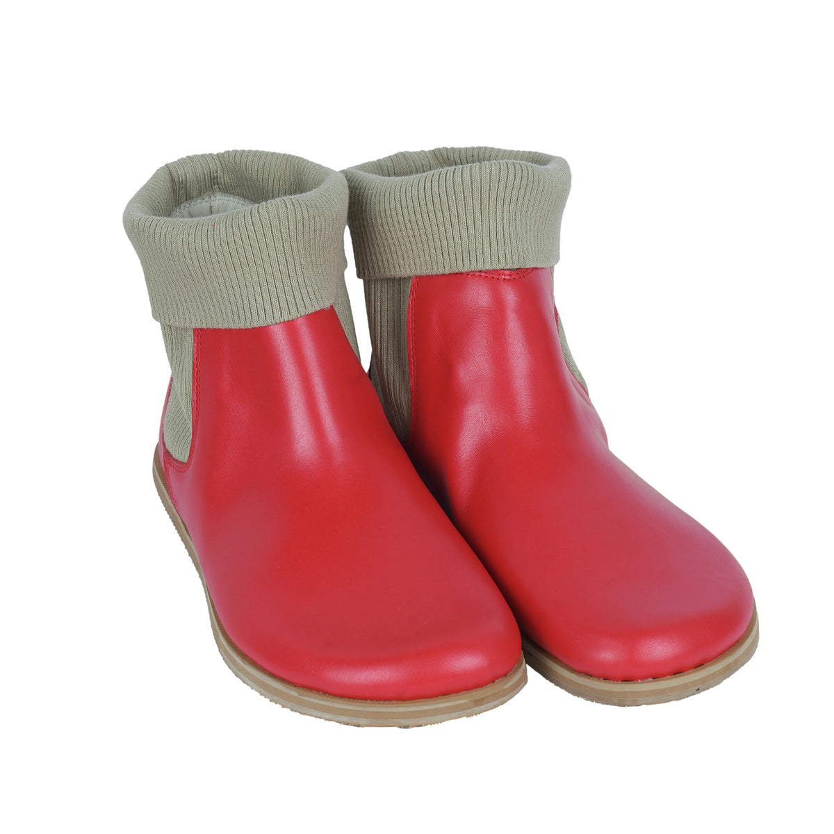 Smooth Barefoot Socks Chelsea Shoes – Eva Outsole – Red