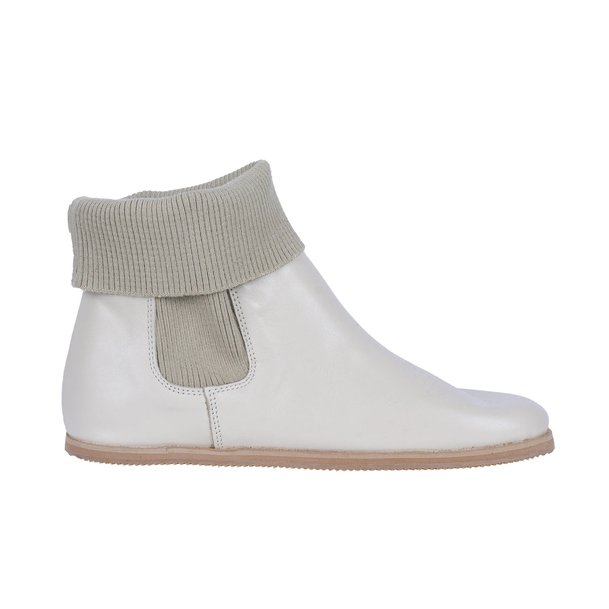 Smooth Barefoot Socks Chelsea Shoes – Eva Outsole – Cream