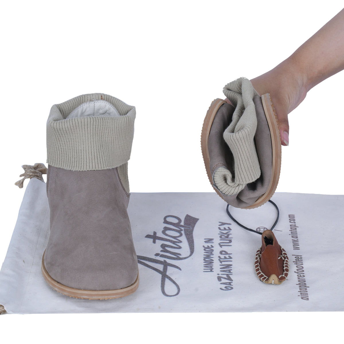 Nubuck Barefoot Socks Chelsea Shoes – Eva Outsole – Smoked