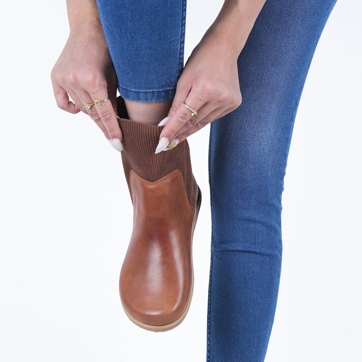 Crazy Barefoot Socks Chelsea Shoes – Eva Outsole – Brown