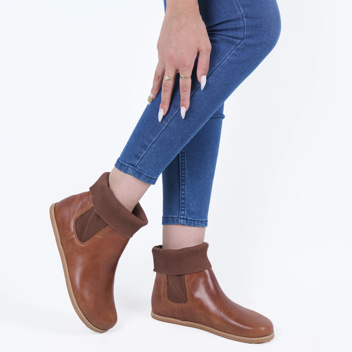 Crazy Barefoot Socks Chelsea Shoes – Eva Outsole – Brown