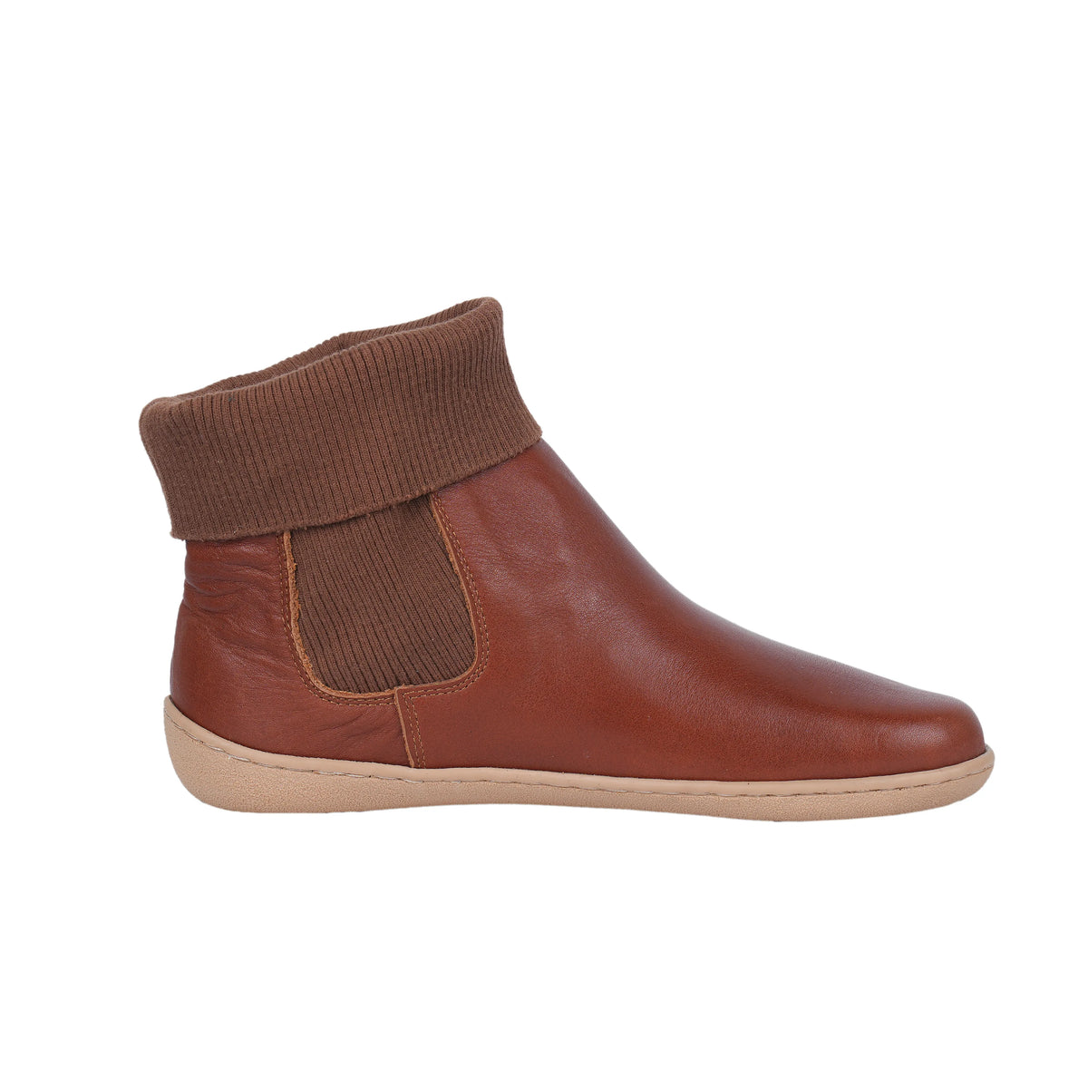 Smooth Barefoot Socks Chelsea Shoes – 6mm Rubber Sole – Brown