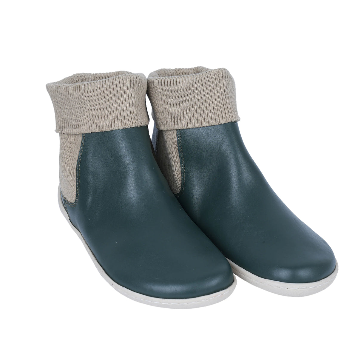 Smooth Barefoot Socks Chelsea Shoes – 6mm Rubber Sole – Green