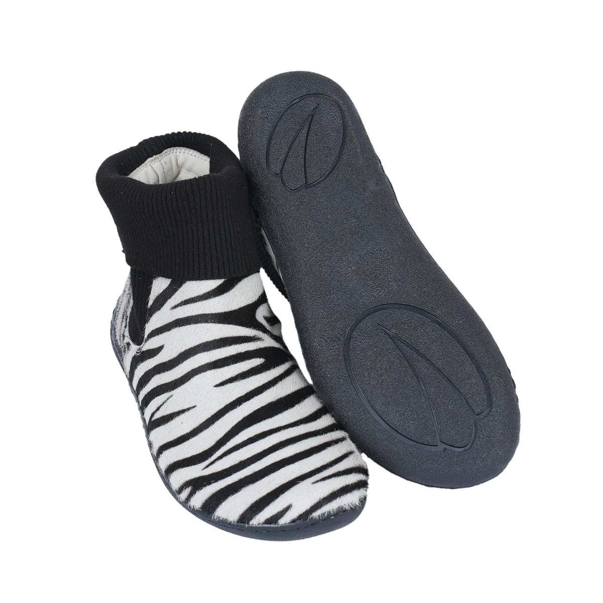 Hair Barefoot Socks Chelsea Shoes – 6mm Rubber Sole – Zebra