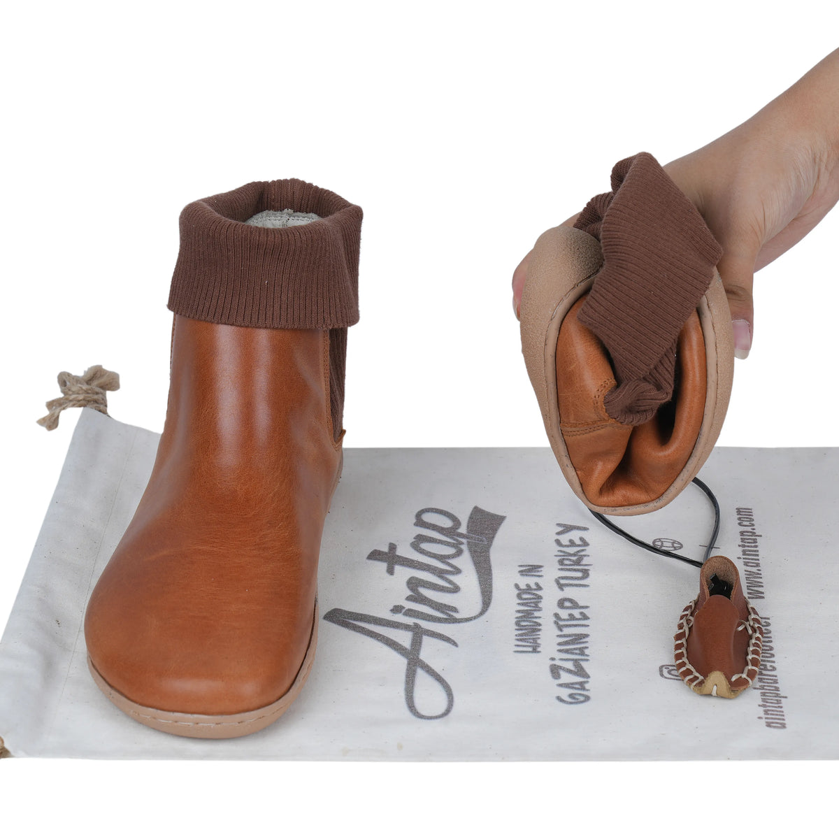 Crazy Barefoot Socks Chelsea Shoes – 6mm Rubber Sole – Honey Camel
