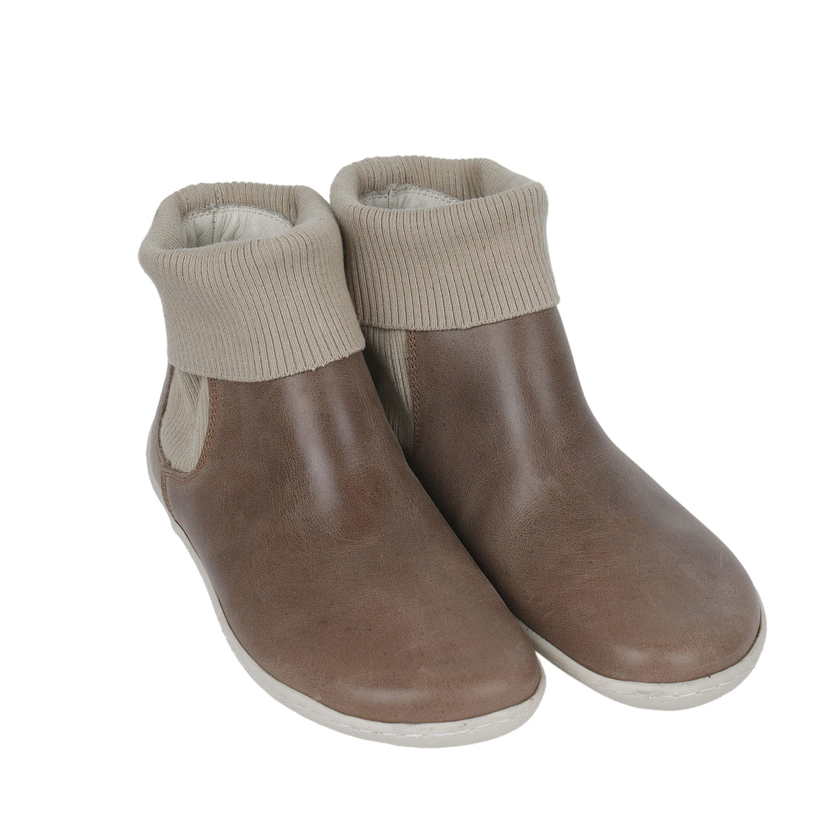 Crazy Barefoot Socks Chelsea Shoes – 6mm Rubber Sole – Beige Bizon