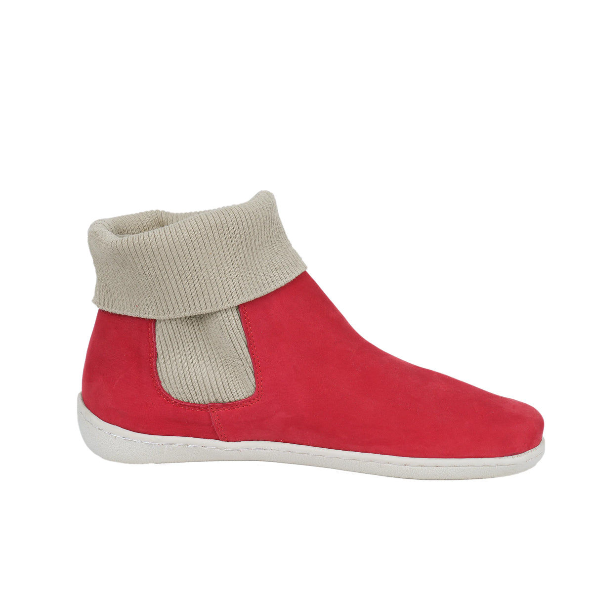 Nubuck Barefoot Socks Chelsea Shoes – 6mm Rubber Sole – Red