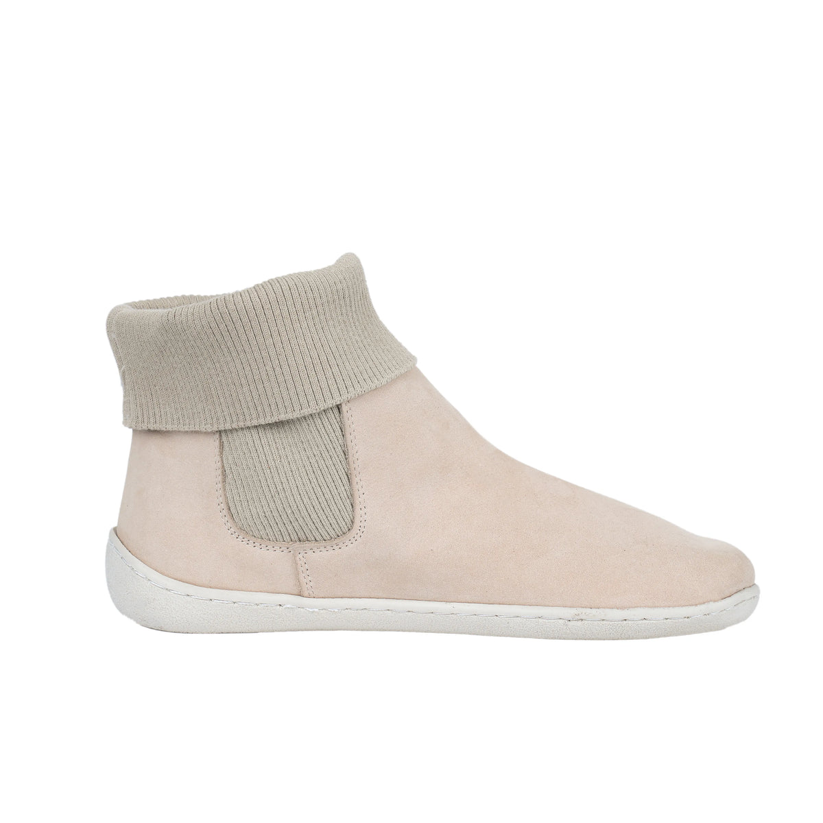 Nubuck Barefoot Socks Chelsea Shoes – 6mm Rubber Sole – Cream
