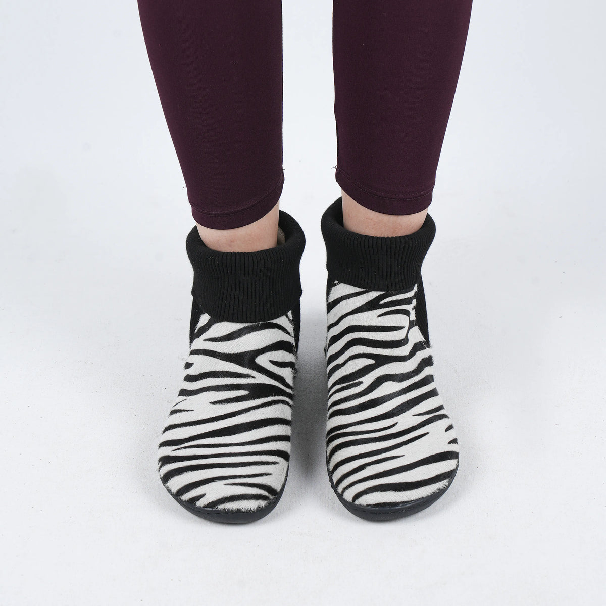 Hair Barefoot Socks Chelsea Shoes – 6mm Rubber Sole – Zebra