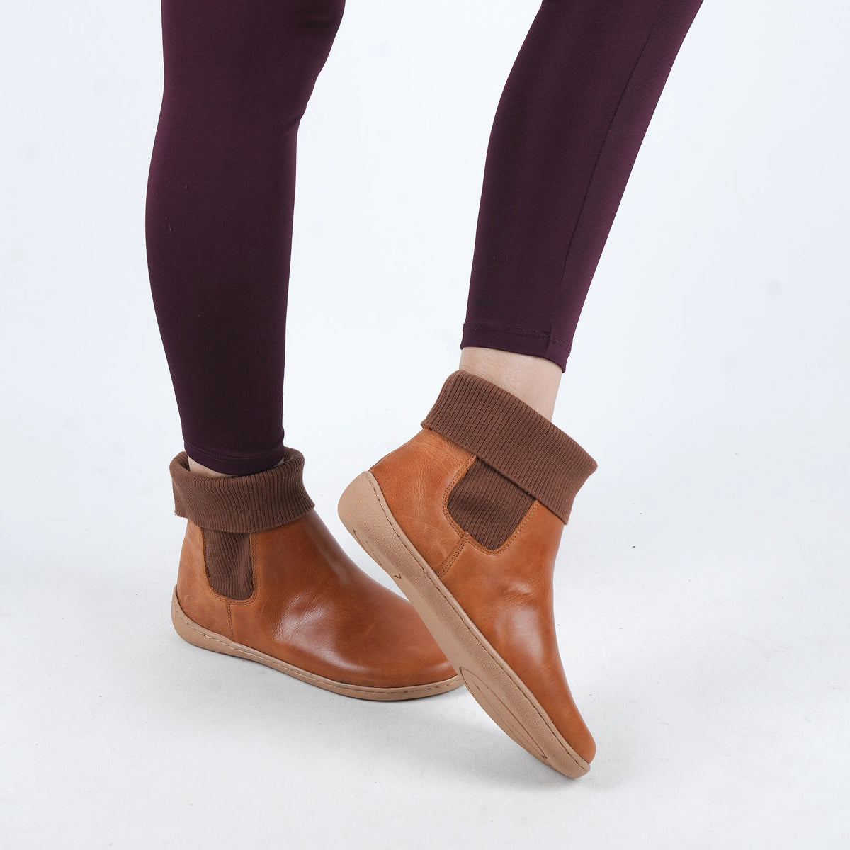Crazy Barefoot Socks Chelsea Shoes – 6mm Rubber Sole – Honey Camel